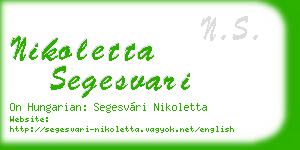 nikoletta segesvari business card