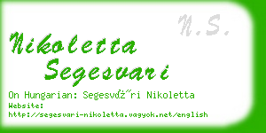 nikoletta segesvari business card